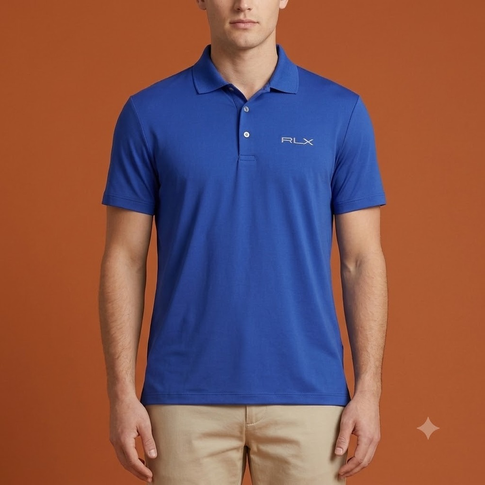 RLX Ralph Lauren Men's XL Classic Fit Golf Polo Shirt Blue‎ Performance EUC